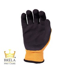 eMOTION LFF oranžové pracovné rukavice, elastický úplet máčaný v latexovej pene