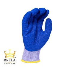 eMOTION LCF modré pracovné rukavice s ryhovaným latexom